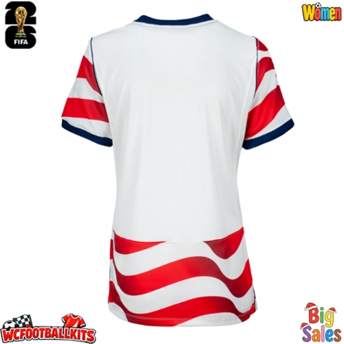 United States Replica Home Stadium Shirt for Women World Cup 2026 Short Sleeve